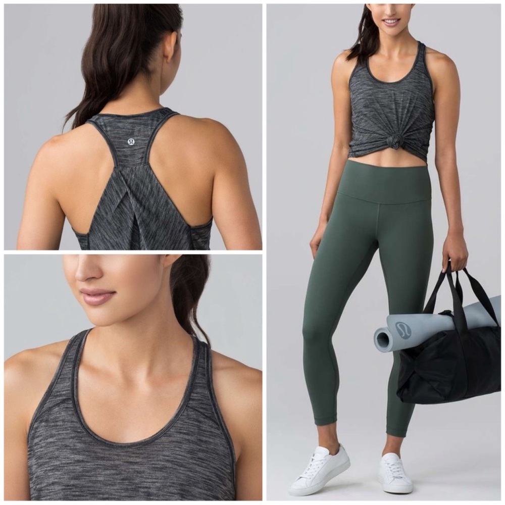 Lululemon Essential Tank Size 8 (Medium) In Heathered Black